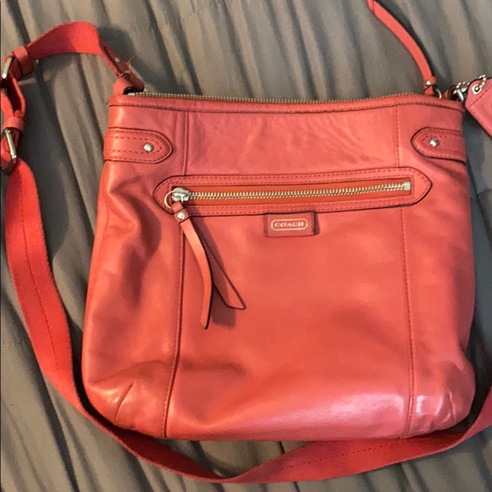 Coach Red Leather Crossbody Bag